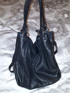 Italian Genuine Black Leather Tote Bag Minimalistic Like The Row CBK Love Story